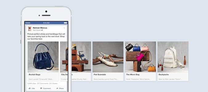 Facebook広告ではカルーセル広告などでダイナミックリターゲティングが利用できる