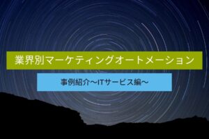 業界別マーケティングオートメーション（MA）事例紹介～ITサービス編～