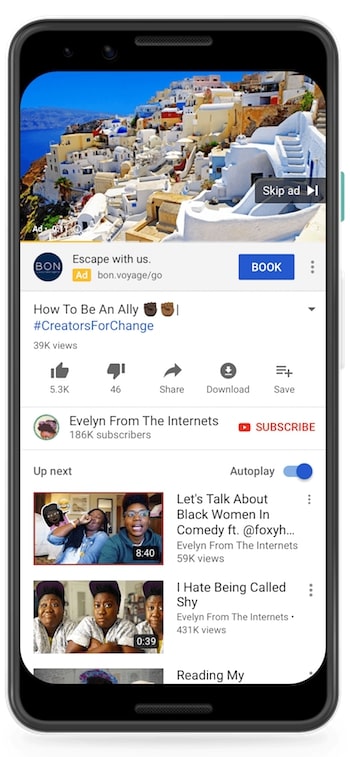 画像：Google　CTA表示オプションでは10文字(全角5文字)のテキストを設定できる。