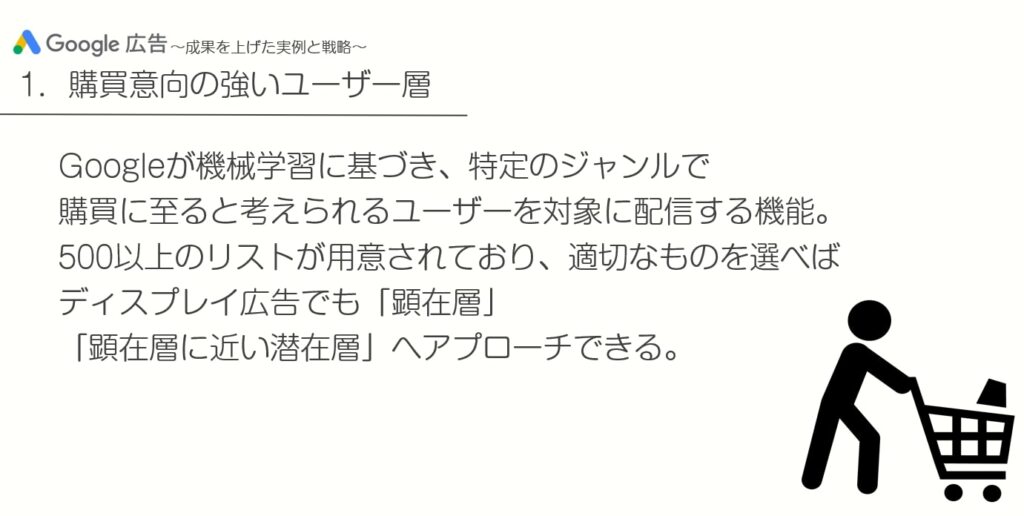 Google広告で成果を上げた事例と機能_購買意向の強いユーザー層