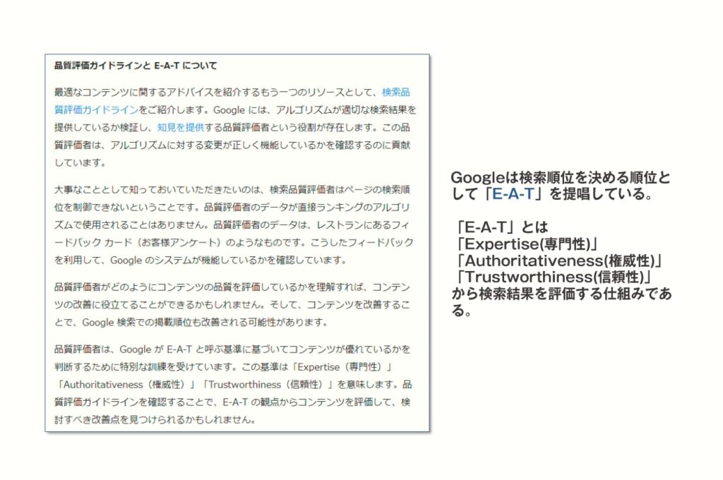 品質評価ガイドライン「E-A-T」