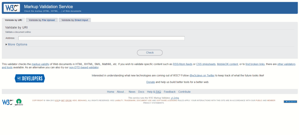 SEO対策ツール:The W3C Markup Validation Service