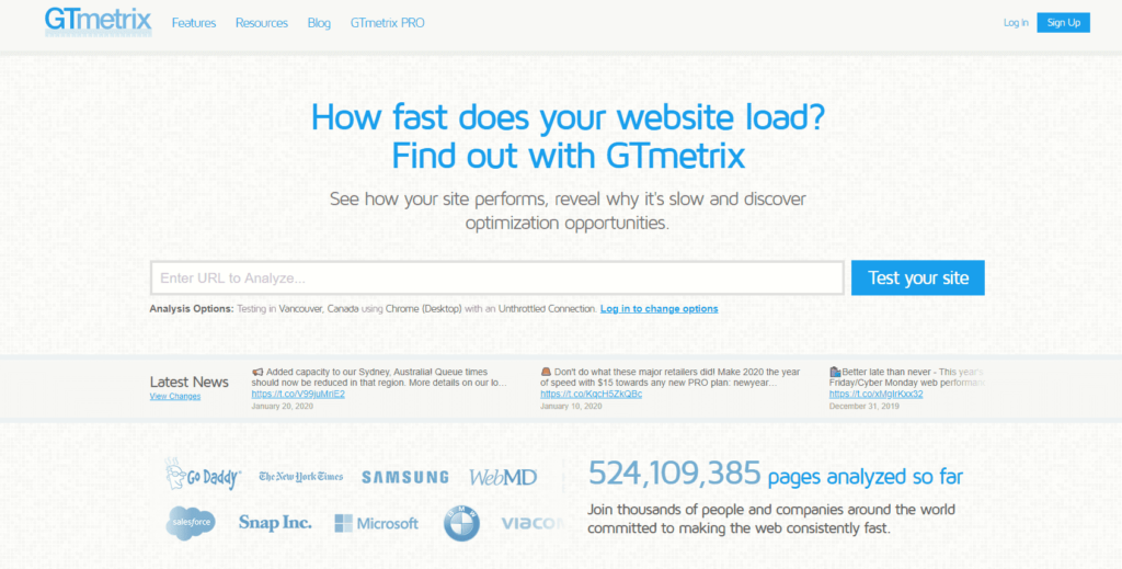 SEO対策ツール:GTmetrix