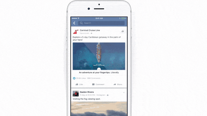 facebook広告のフォーマット：インスタントエクスペリエンス広告