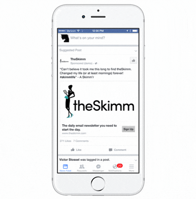 facebook広告のフォーマット：リード獲得広告
