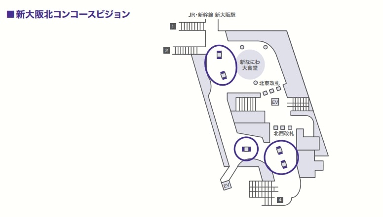 北東改札、北西改札はJRへの乗り換えで利用されるため、JR、新幹線利用者にリーチすることができる