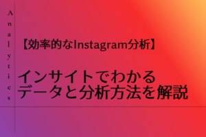 【効率的なInstagram分析】インサイトでわかるデータと分析方法を解説